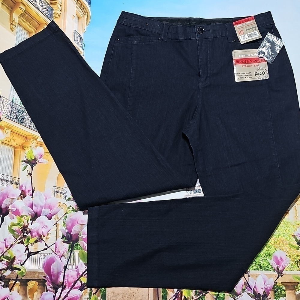 Khakis & Co Womens Straight Leg Jeans - Dark Blue Size 10 NWT
